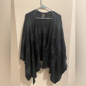 J McLaughlin green blue tartan plaid wrap